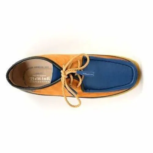 British Walkers Knicks Men's Blue and Rust Leather and Suede