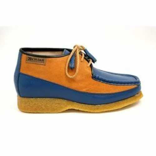 British Walkers Knicks Men's Blue and Rust Leather and Suede