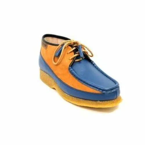 British Walkers Knicks Men's Blue and Rust Leather and Suede