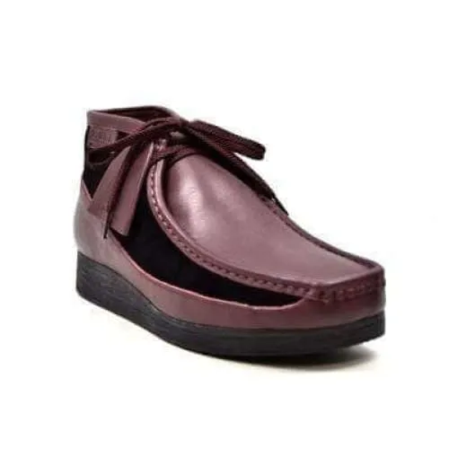 British Walkers New Castle Wallabee Boots Men's Purple Leather and Suede