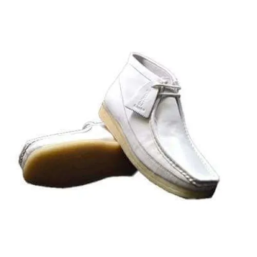 British Walkers Walker 100 Wallabee Boots Men's All White Leather