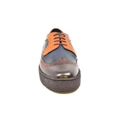 British Walkers Wingtip Low Cut 3 Tone Multi Color Leather