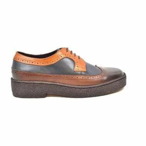 British Walkers Wingtip Low Cut 3 Tone Multi Color Leather