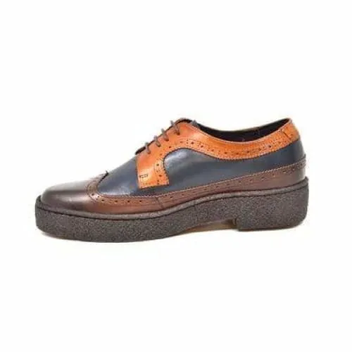 British Walkers Wingtip Low Cut 3 Tone Multi Color Leather