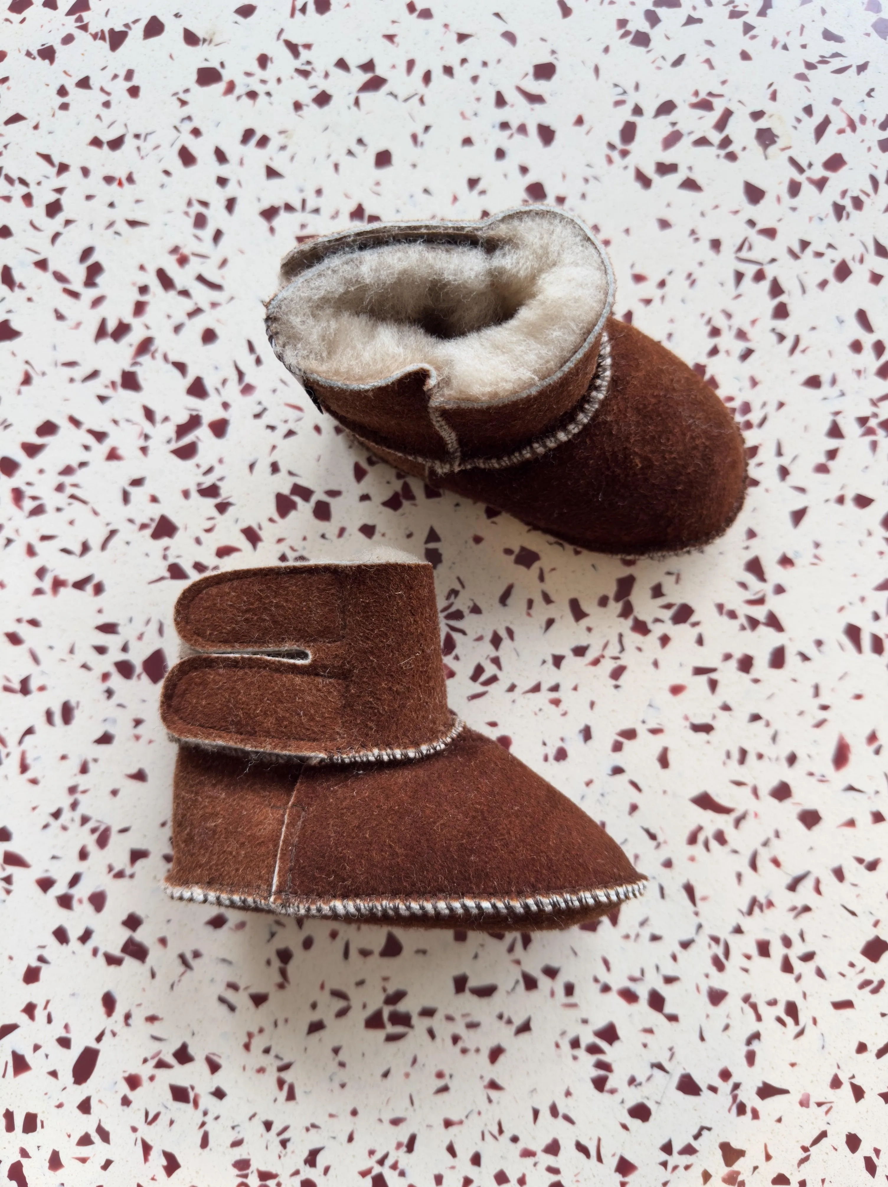 Brown Baby Natural Sheepskin Boots