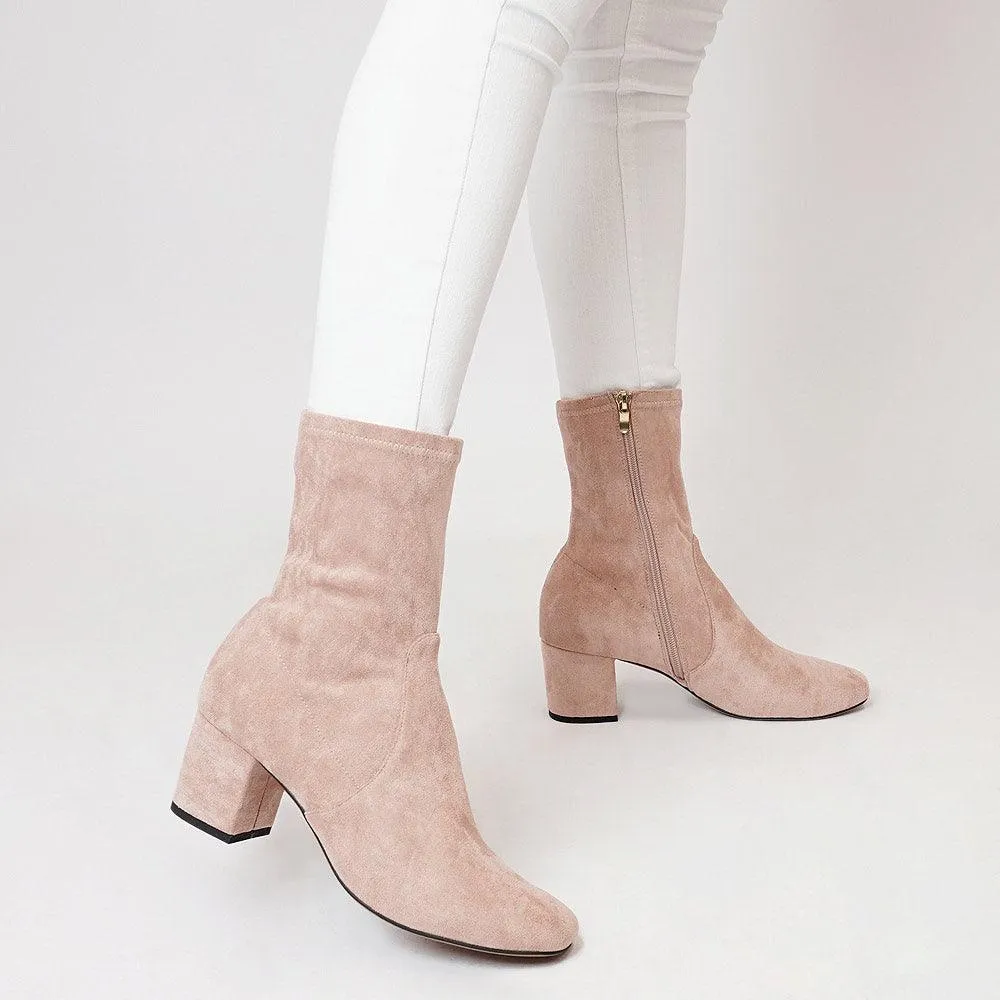 Careful Blush Suede Ankle Boots