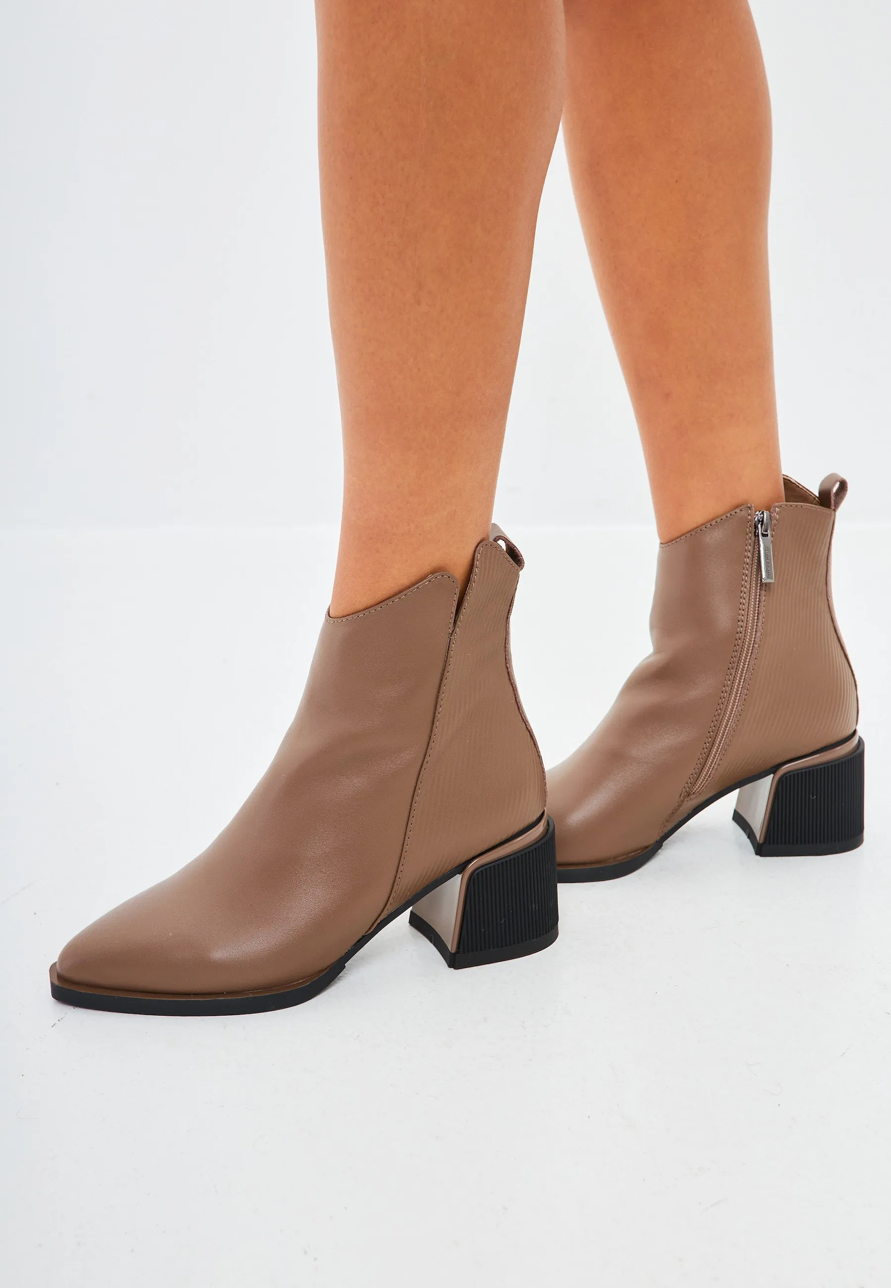 Casual Ankle Boots - Brown