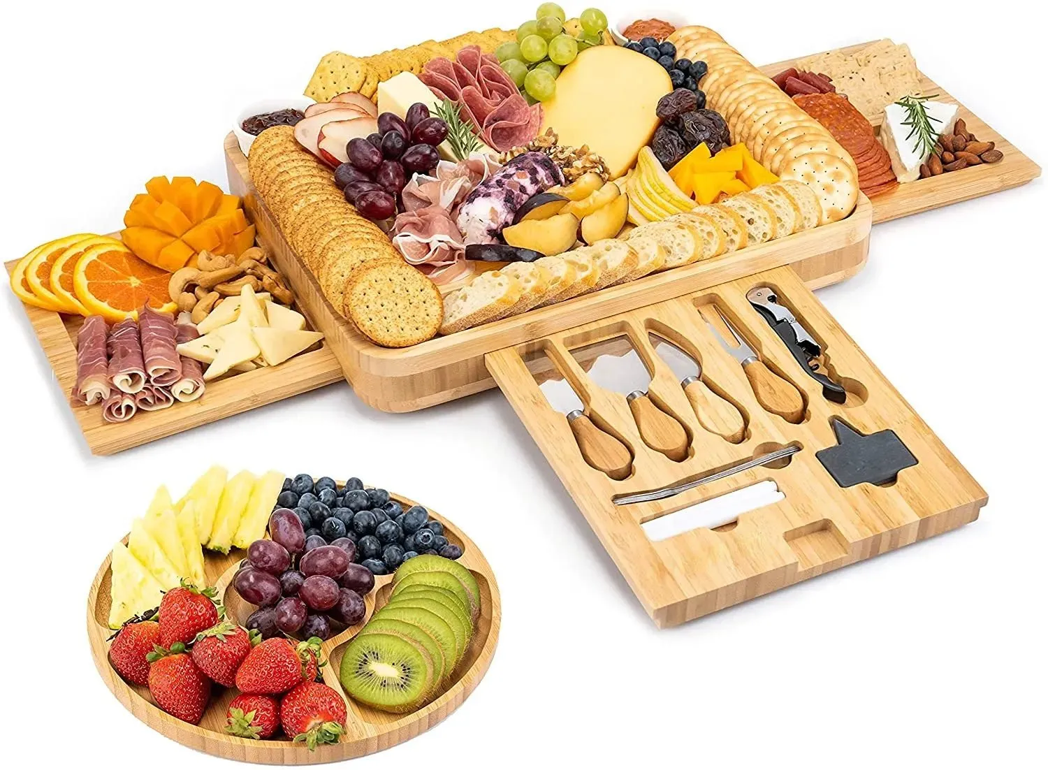 Cheese Board Set - Bamboo Cheese Board Knife Set