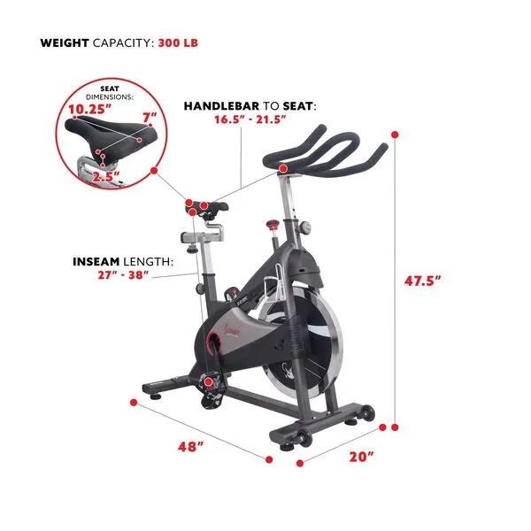 Clipless Pedal Exercise Bike Premium Chain Drive Indoor Cycling