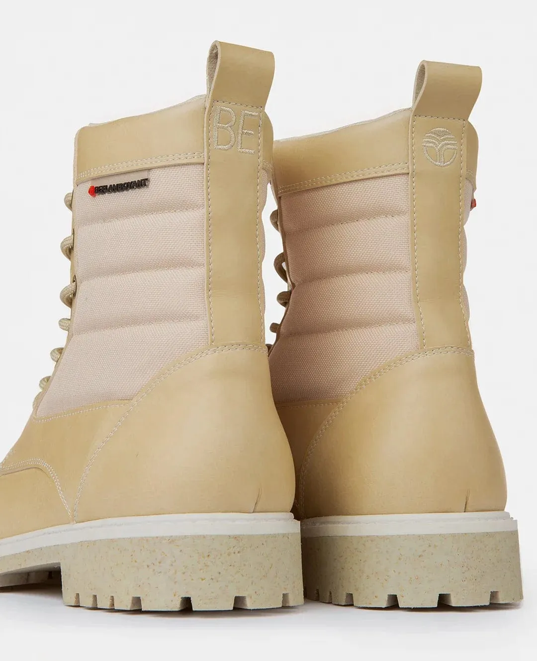 Coco Unisex Vegan Corn Leather High Top Boots | Beige