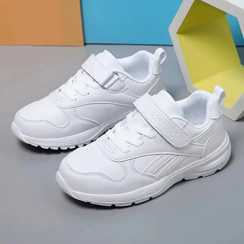 Comfy Kids White Sneakers – Unisex All-Season Footwear for Active Kids