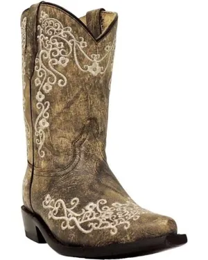 Corral Girl's Embroidered Boot Snip Toe, 9.5