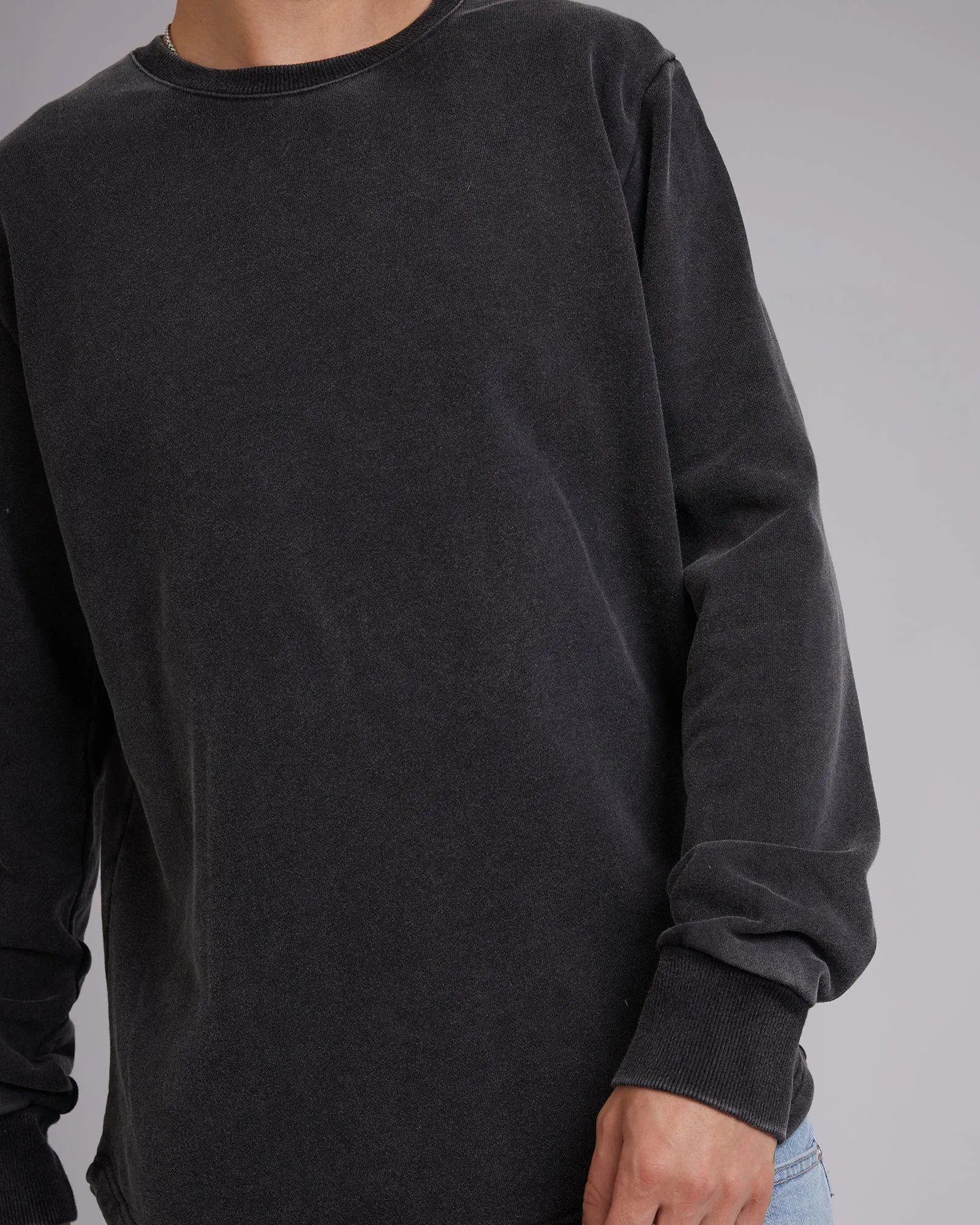 Curved Hem Crew 2 Pack Grey & Black