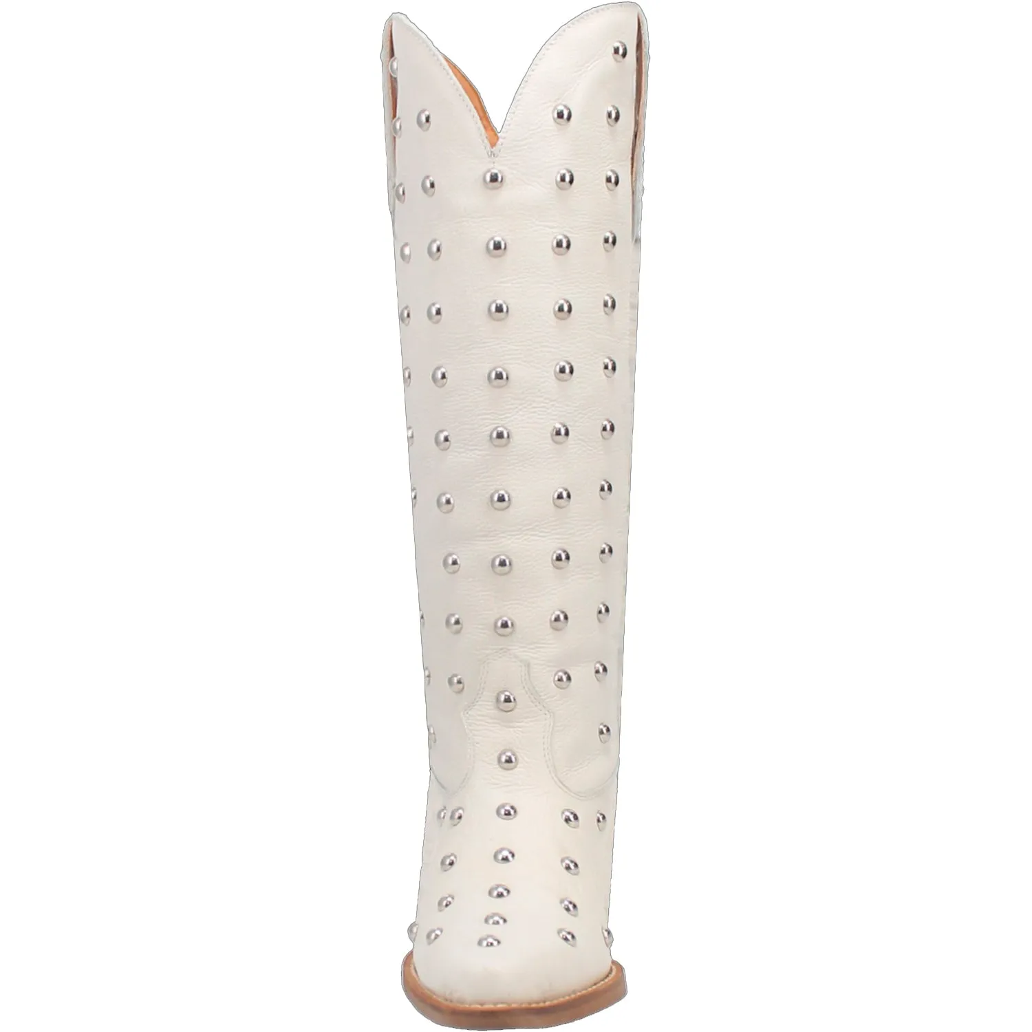 Dingo Womens Broadway Bunny White Leather Cowboy Boots