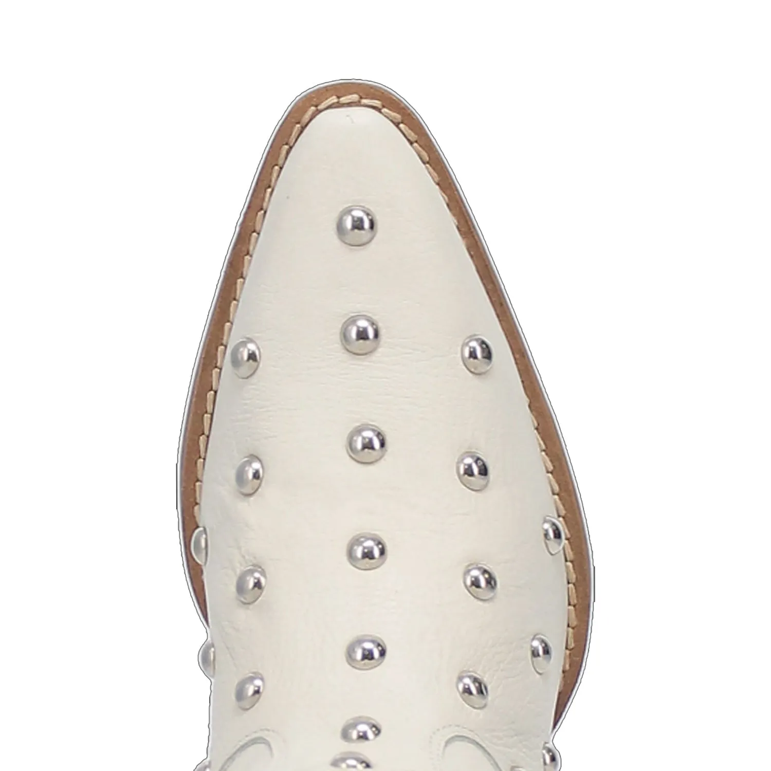 Dingo Womens Broadway Bunny White Leather Cowboy Boots