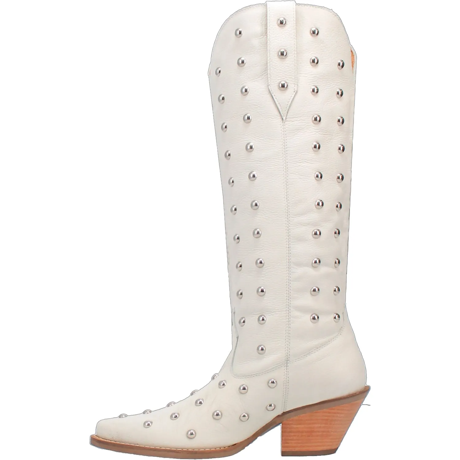 Dingo Womens Broadway Bunny White Leather Cowboy Boots