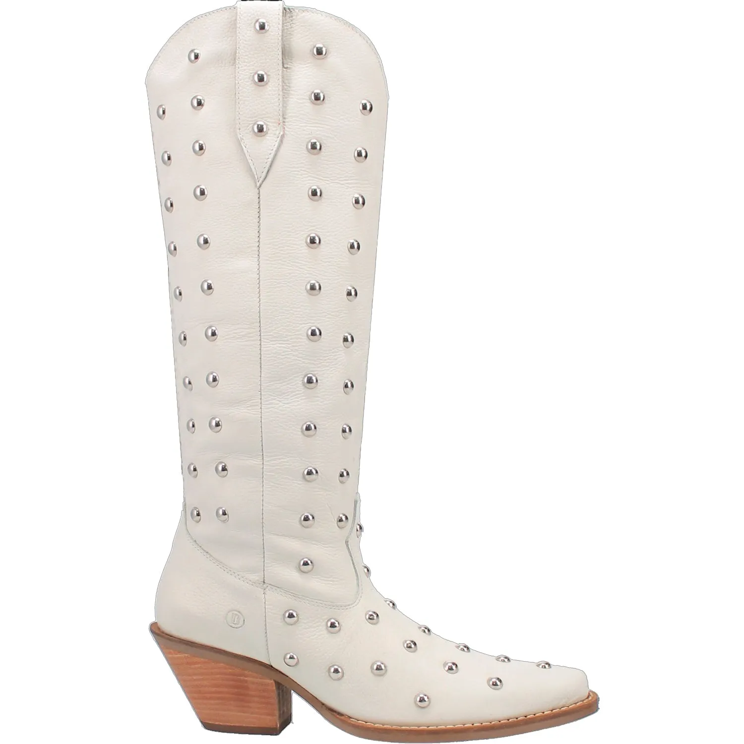 Dingo Womens Broadway Bunny White Leather Cowboy Boots