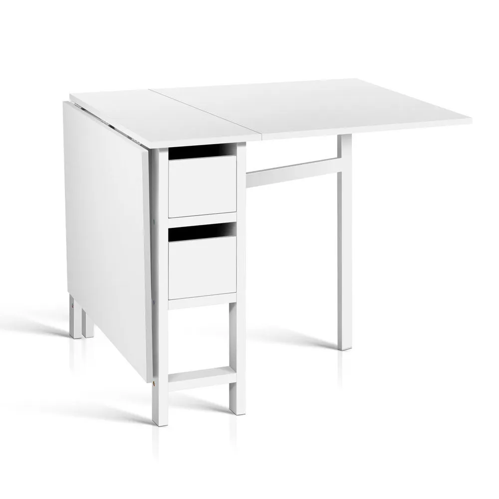 Dining Table Craft Sewing Office Desk Side Fold Extends Gateleg White