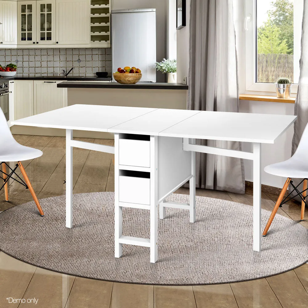 Dining Table Craft Sewing Office Desk Side Fold Extends Gateleg White