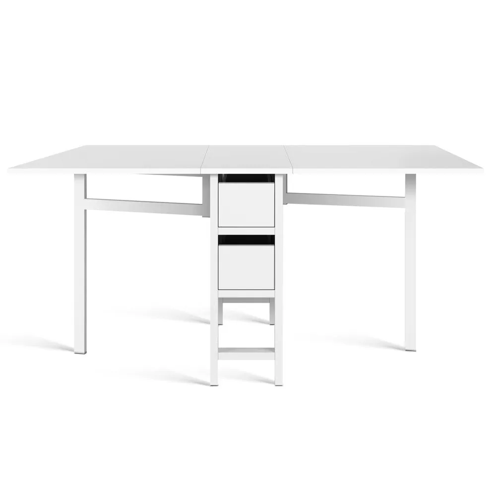 Dining Table Craft Sewing Office Desk Side Fold Extends Gateleg White