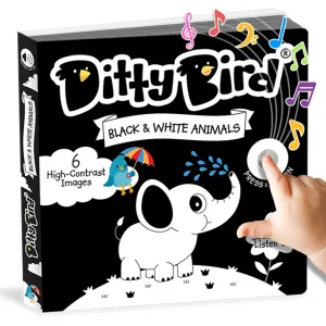 Ditty Bird® Black and White Sound Book for Newborns