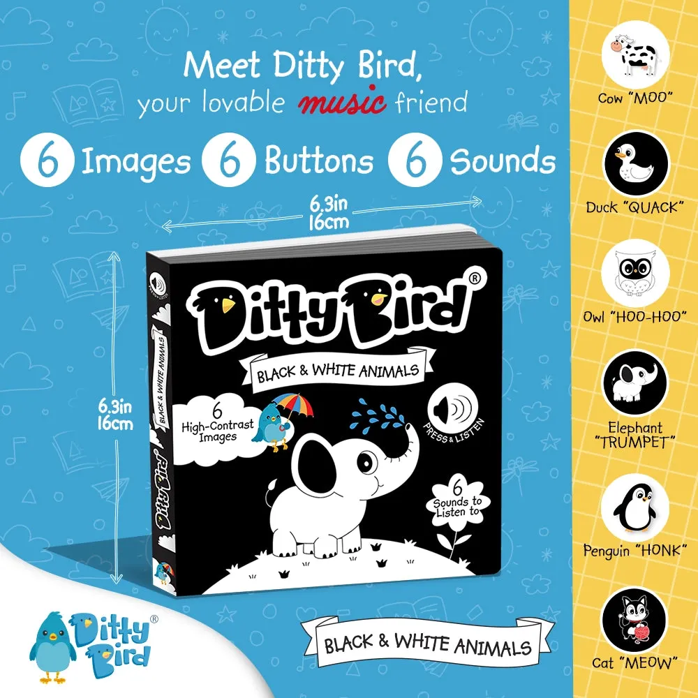 Ditty Bird® Black and White Sound Book for Newborns