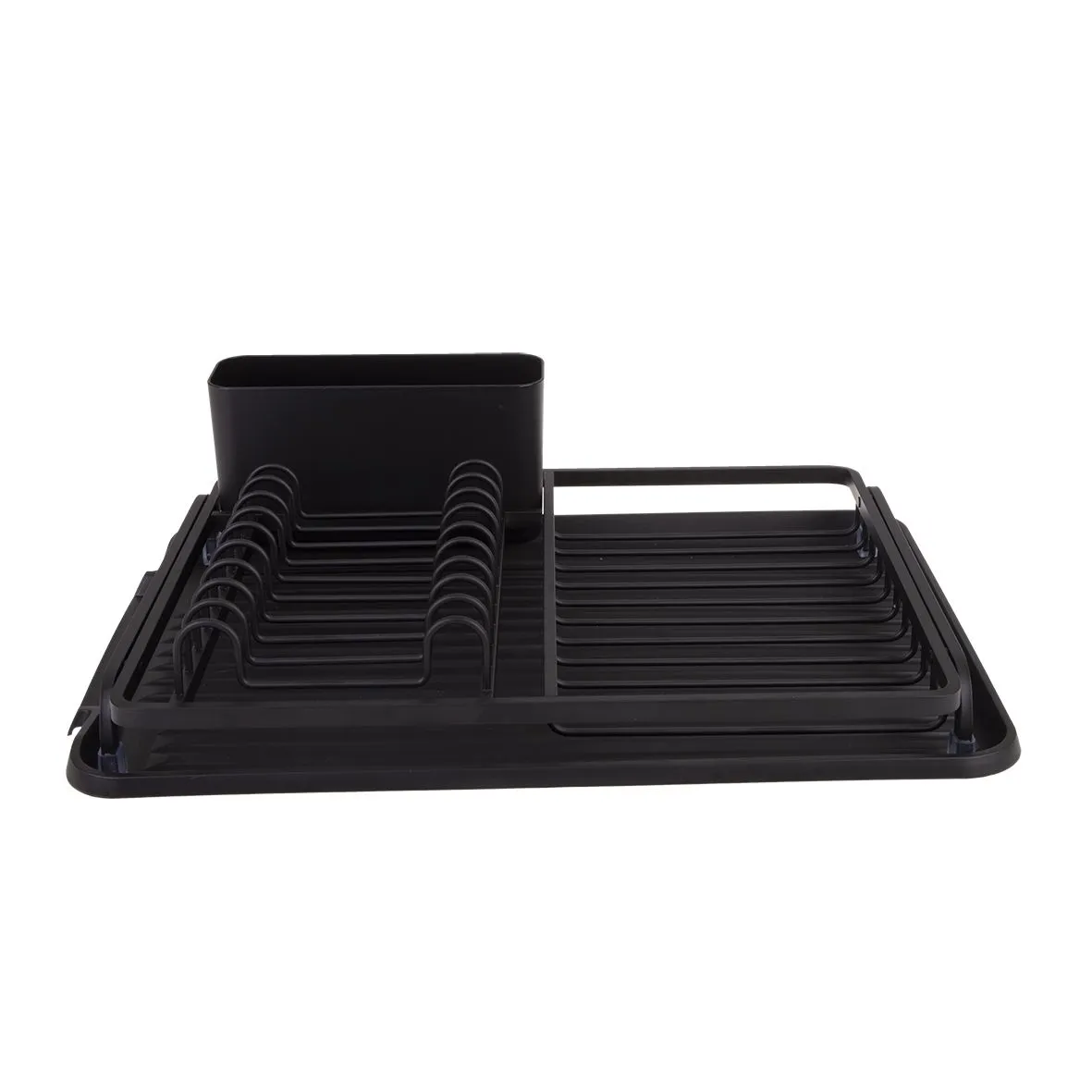 D.Line Dish Rack with Draining Board Black Aluminium