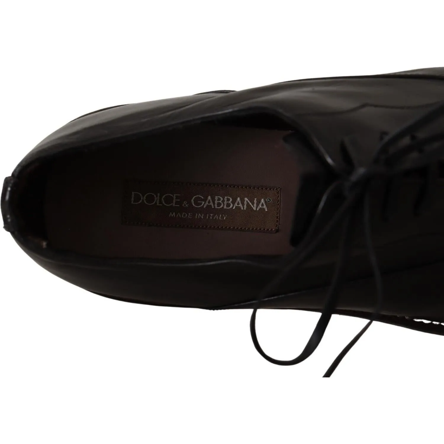 Dolce & Gabbana Elegant Black Leather Derby Formal Shoes