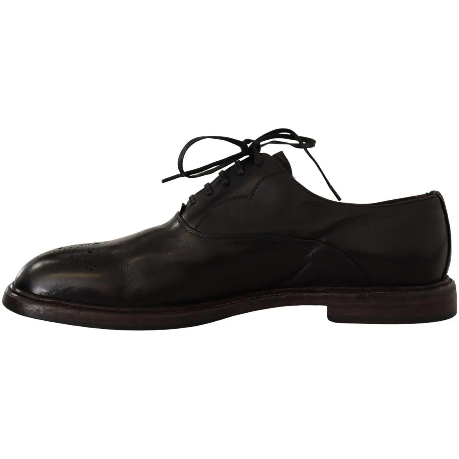 Dolce & Gabbana Elegant Black Leather Derby Formal Shoes