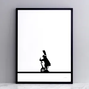 Exercise Bike Rabbit Print