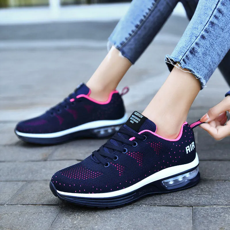 Flying Woven Air Cushion Casual Sports  Platform Womens Travel Shoes