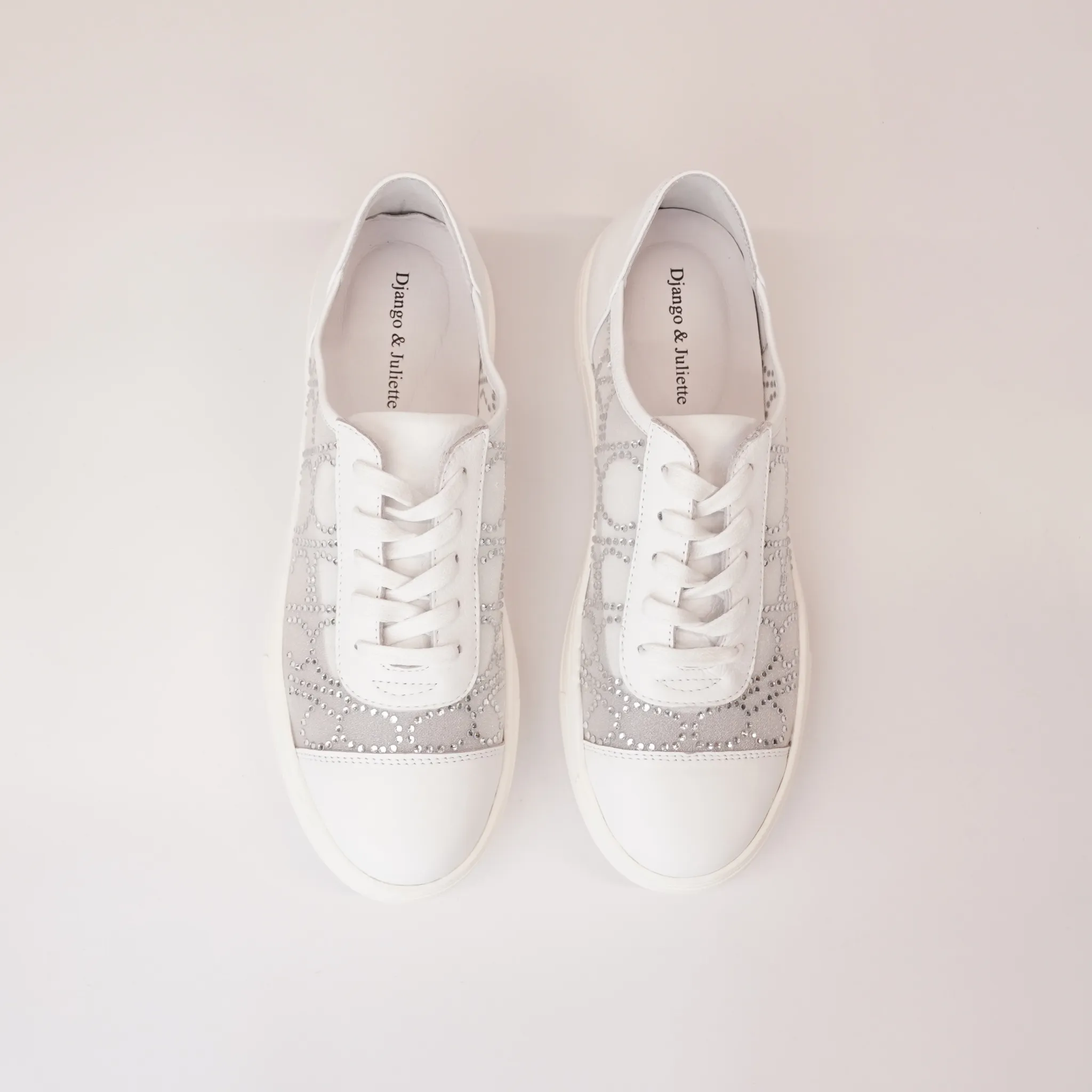 Fresno White Leather Mesh Sneakers