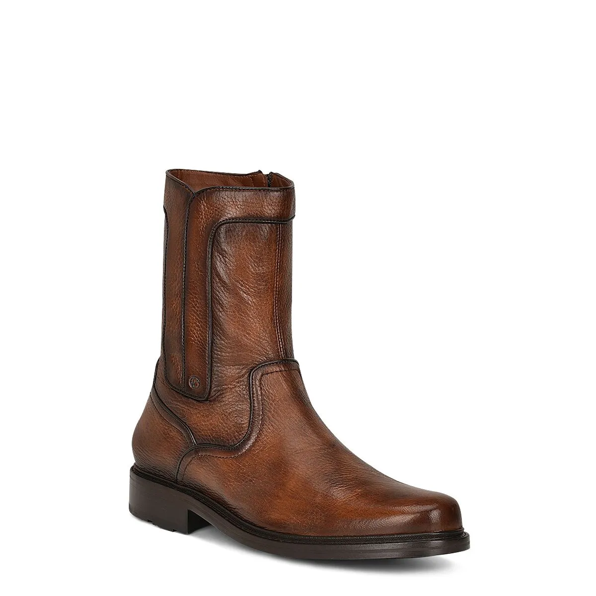 G93VNVN - Franco Cuadra brown dress casual deer leather ankle boots for men