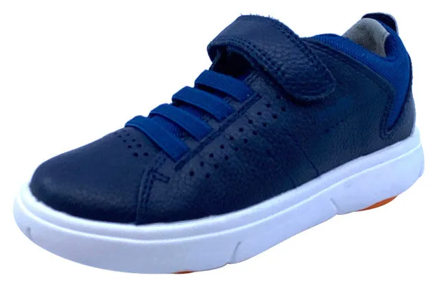 Geox Respira Boy's J Nebcup Hook and Loop Sneaker Shoes, Navy/Orange