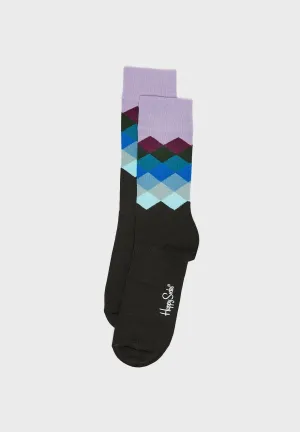 Happy Socks Faded Diamond Crew Socks