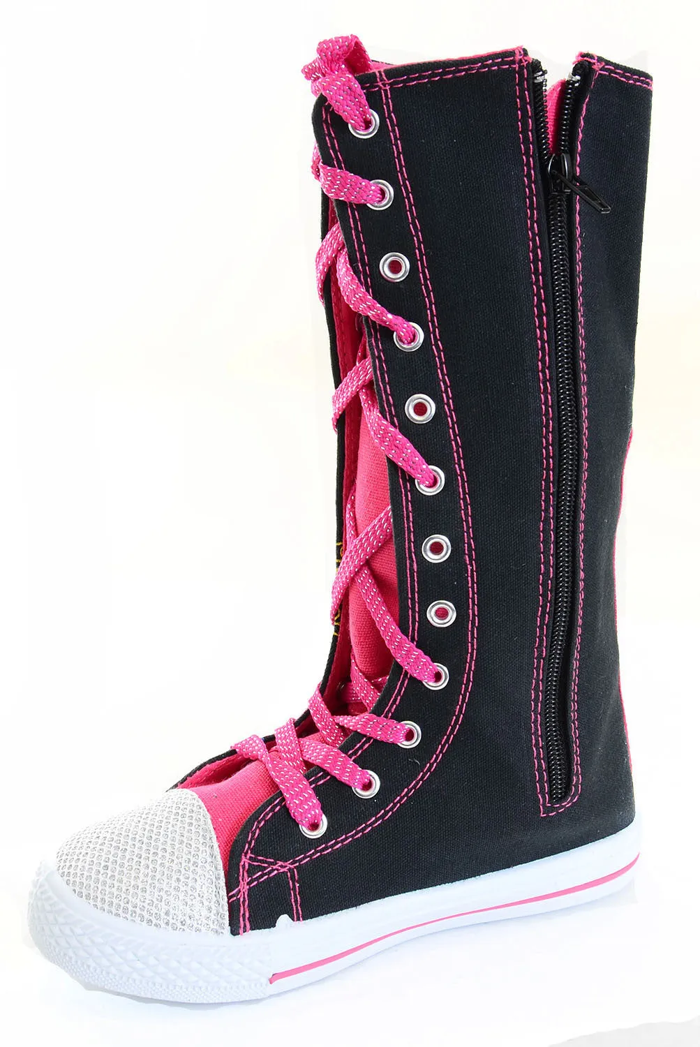 Hearts Butterflies Bling Girls Knee High Sneaker Boots Kids Fourever Funky