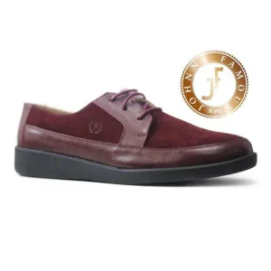 Johnny Famous Bally Style Park West Men's Burgundy Leather and Suede Low Tops