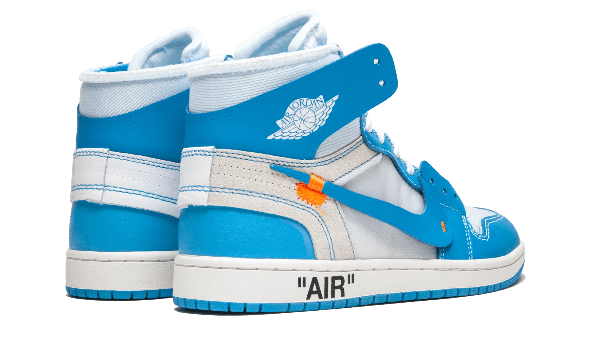 JORDAN 1 HIGH OFF WHITE UNIVERSITY BLUE