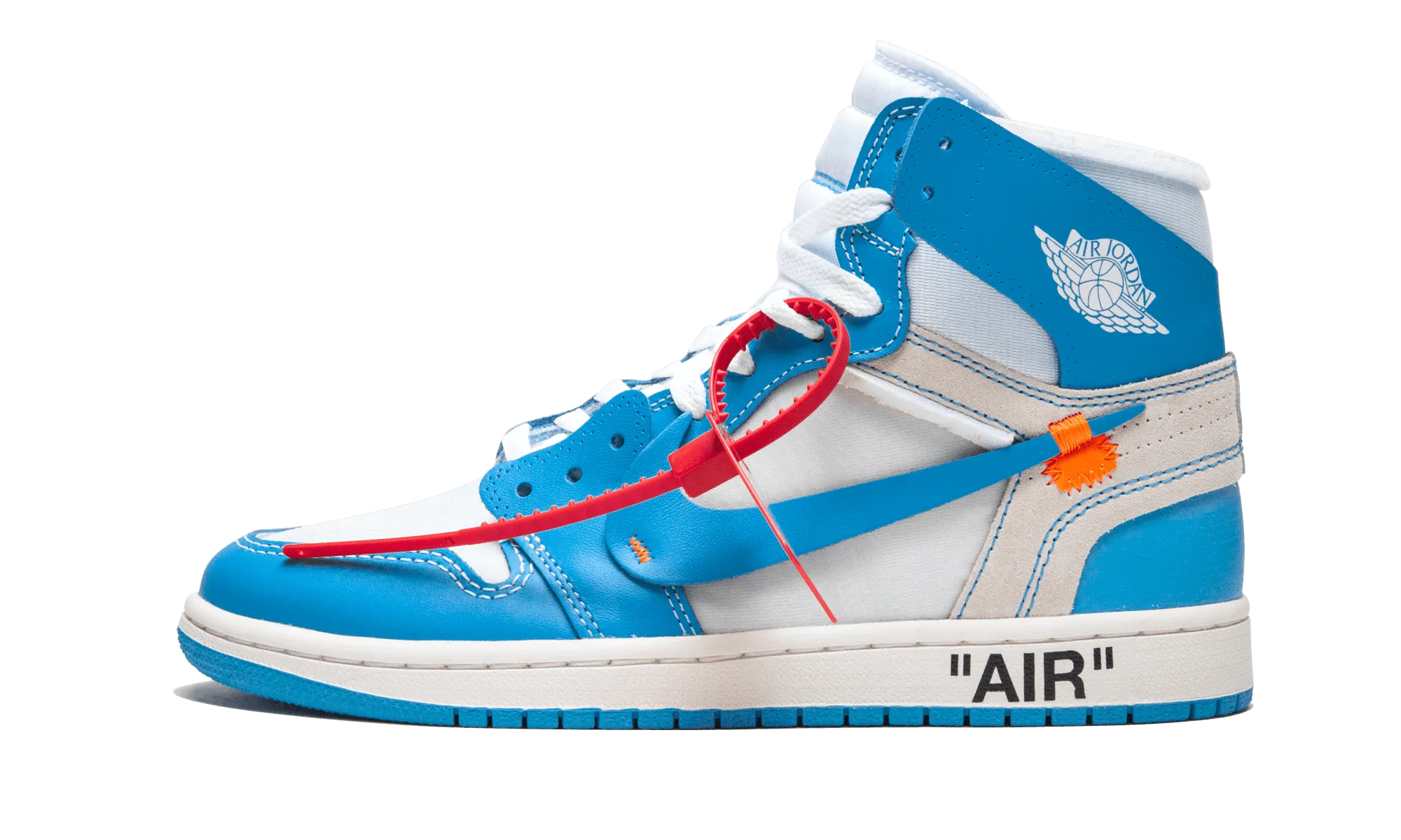 JORDAN 1 HIGH OFF WHITE UNIVERSITY BLUE