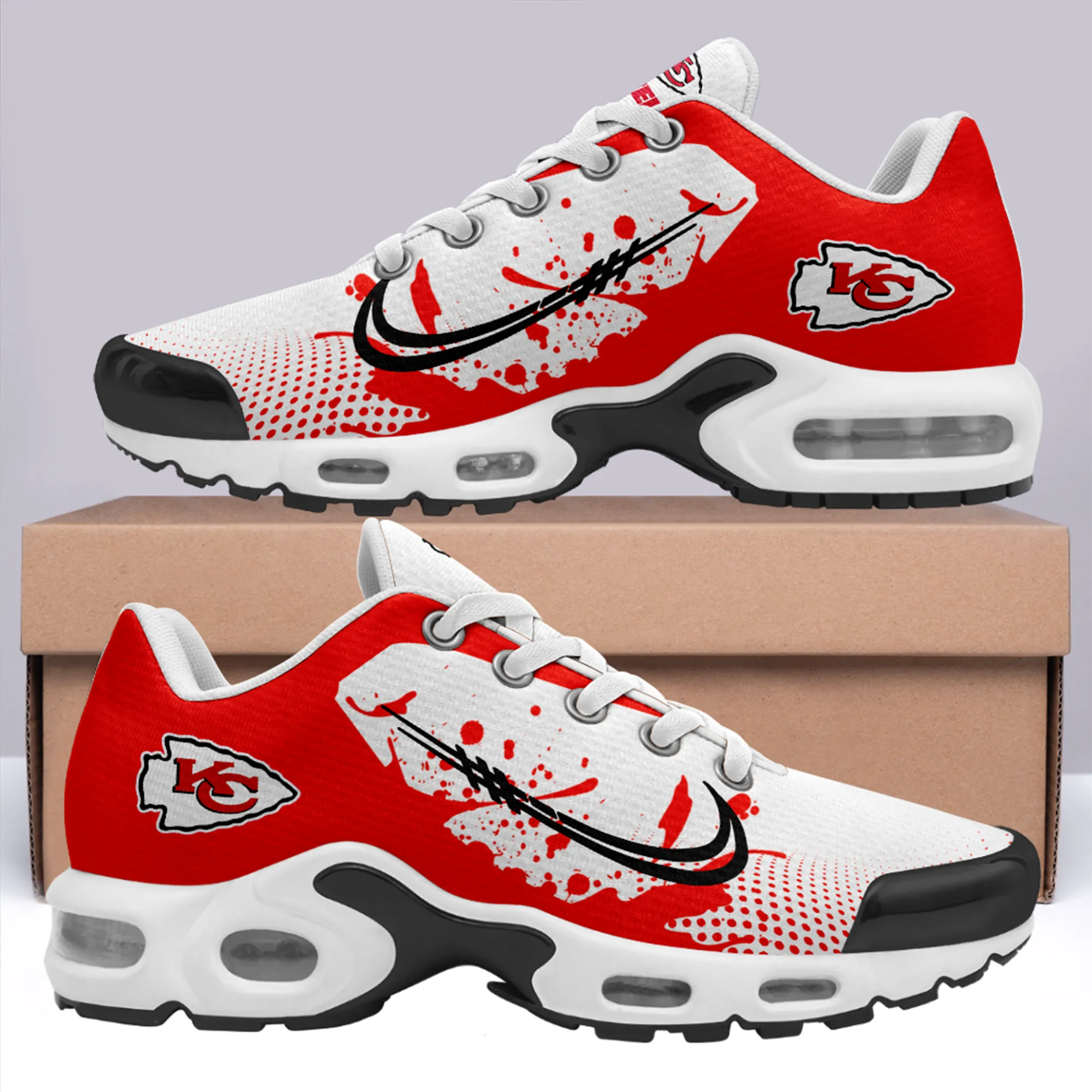 Kansas City Chiefs- Fashion Men/Women Sports Shoes Sports Wear Shoes NFL Game Comfortable and Breathable