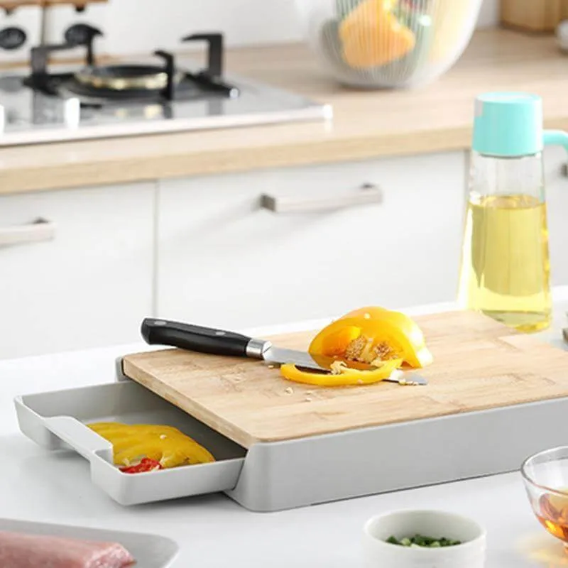 Kitchen Cutting Board with Detachable Storage Drawer