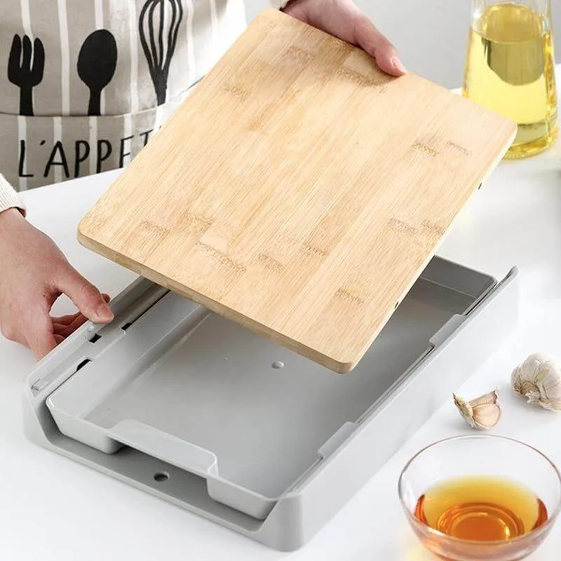 Kitchen Cutting Board with Detachable Storage Drawer