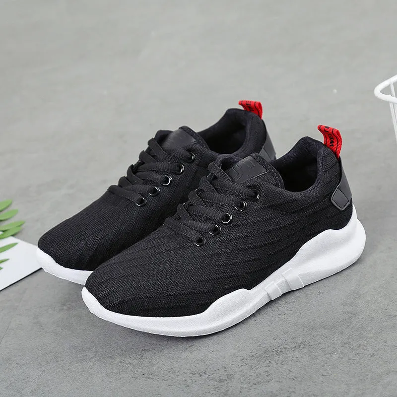 Korean Style Breathable Knitted Sneakers For Women