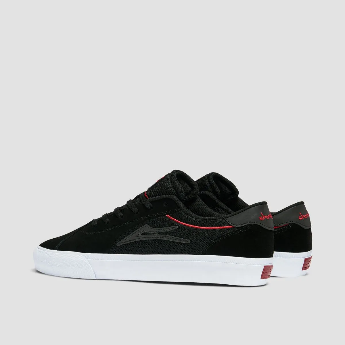 Lakai Flaco II Shoes - Black/Red Suede