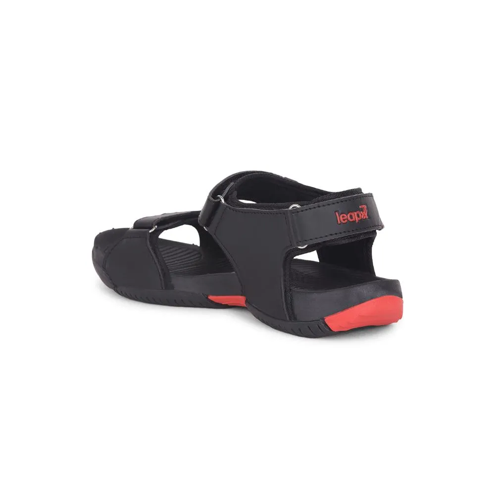 Leap7x By Liberty Mens MONACO Black Sporty Casual Sandal