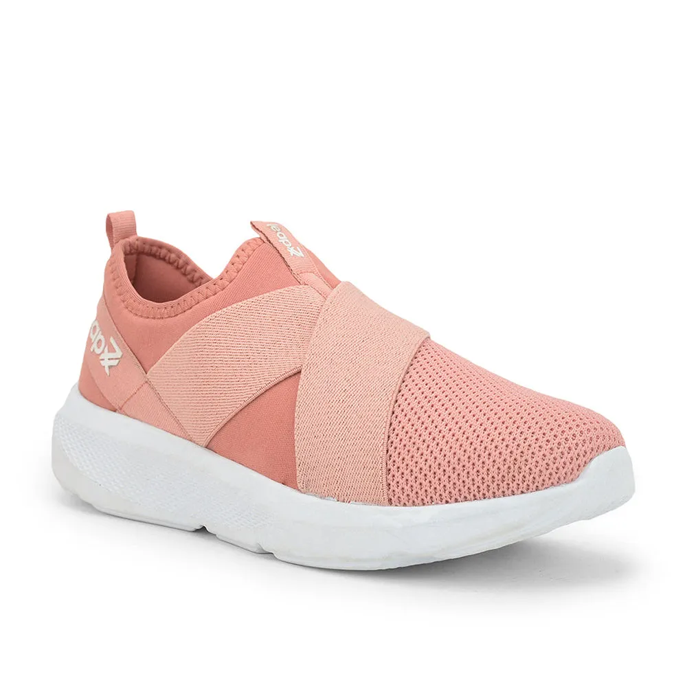 Leap7x Non Lacing Peach Casual Slip on Shoes For Women SKATERS-5 By Liberty