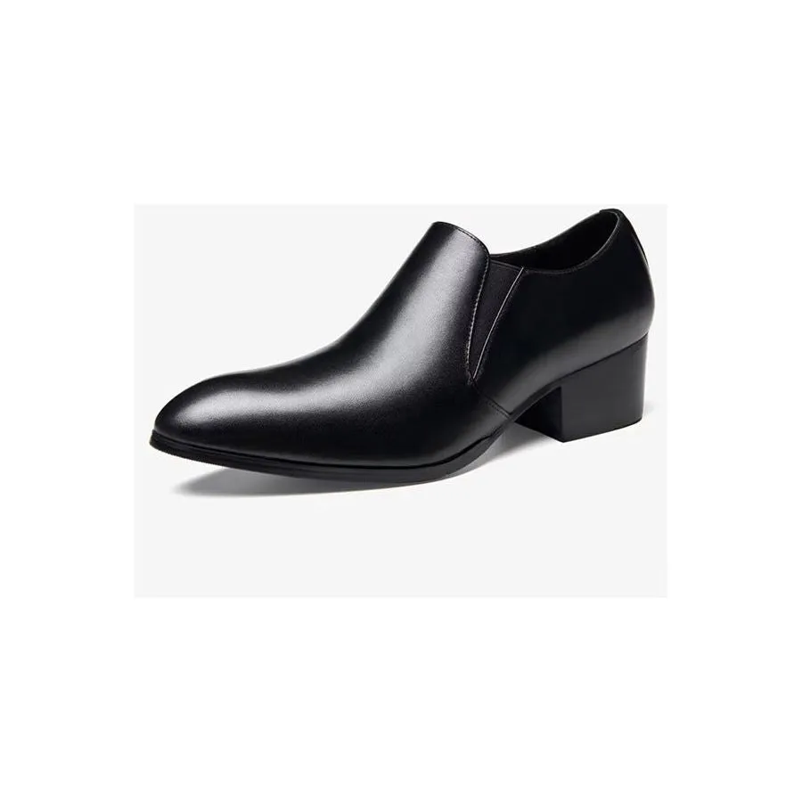 LeatherLux Pointed Toe Chic Slip-on Dress Shoes