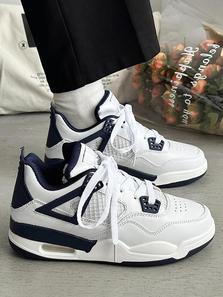 Lenny Flat Contrast Color White Dark Blue Flat Air Sneakers