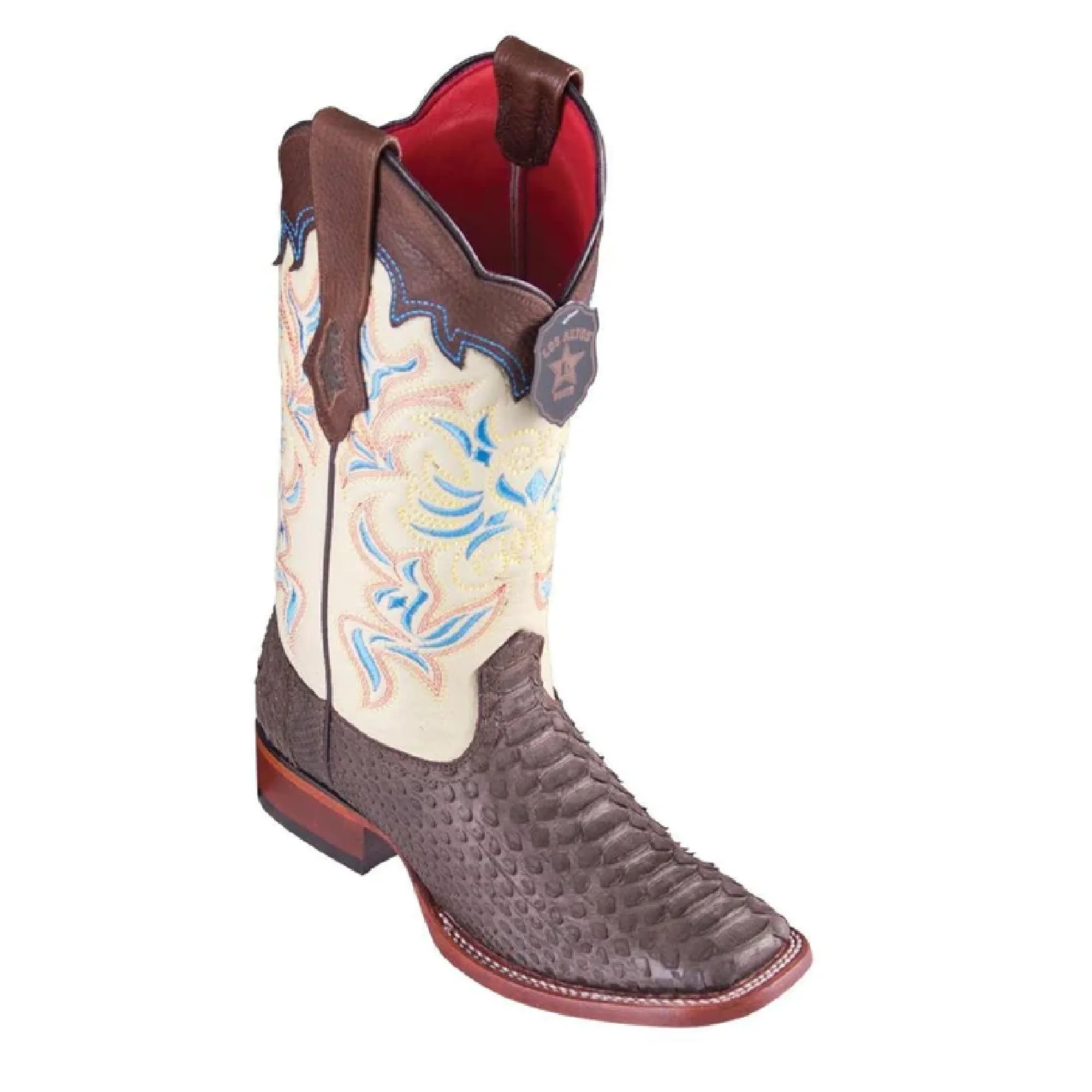 Los Altos Boots Women #322N5707 Ladies Wide Square Boot| Style Python Boots | Color Brown