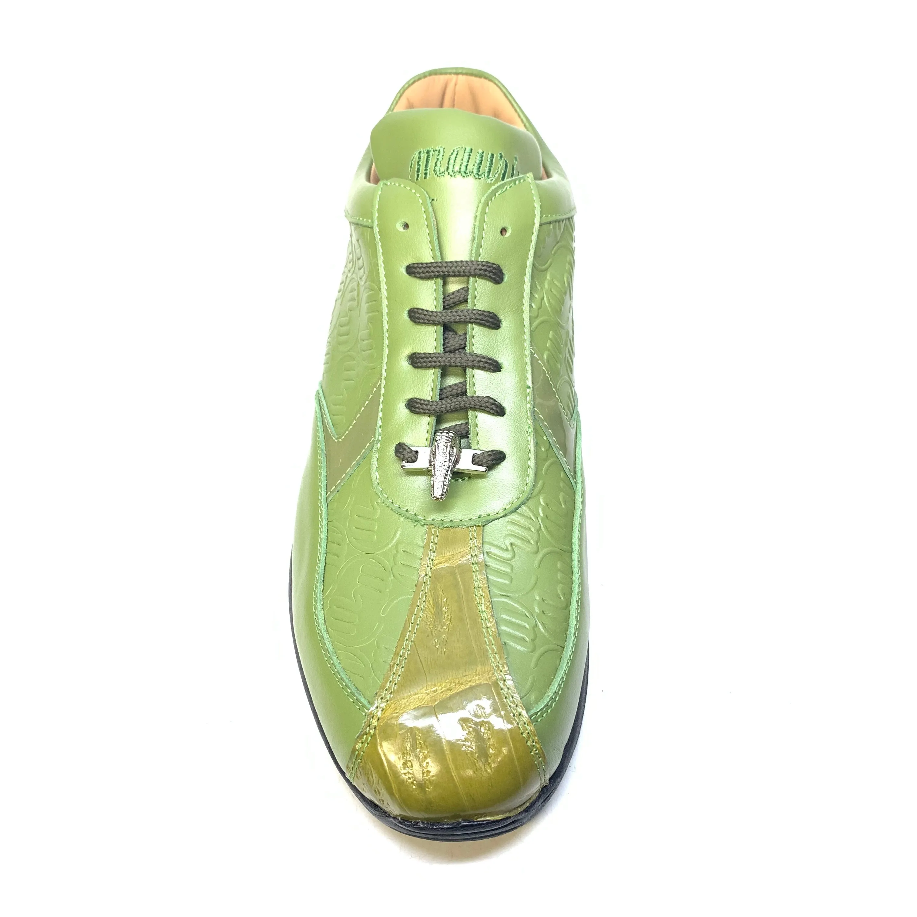 Mauri M770 Green Crocodile Nappa Leather Sneakers